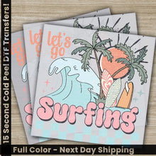 Load image into Gallery viewer, Beach Vibes Hello Summer Lets Go Surfing Ready to Press Personalized DTF Transfers s High Quality Heat Press DTF
