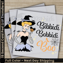 Load image into Gallery viewer, a set of three halloween greeting cards with a cartoon witch holding a pumpkin
