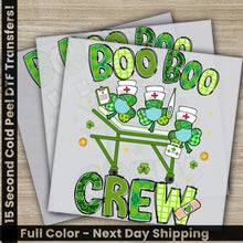 Load image into Gallery viewer, Boo Boo Crew Nurse St. Patrick’s Day Transfers Ready to Press Personalized DTF Transfers St. Patrick’s Gifts Heat
