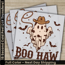 Load image into Gallery viewer, Boo Haw Halloween Transfers Ready to Press Personalized DTF Transfers For Family Gifts Heat Press DTF Transfers
