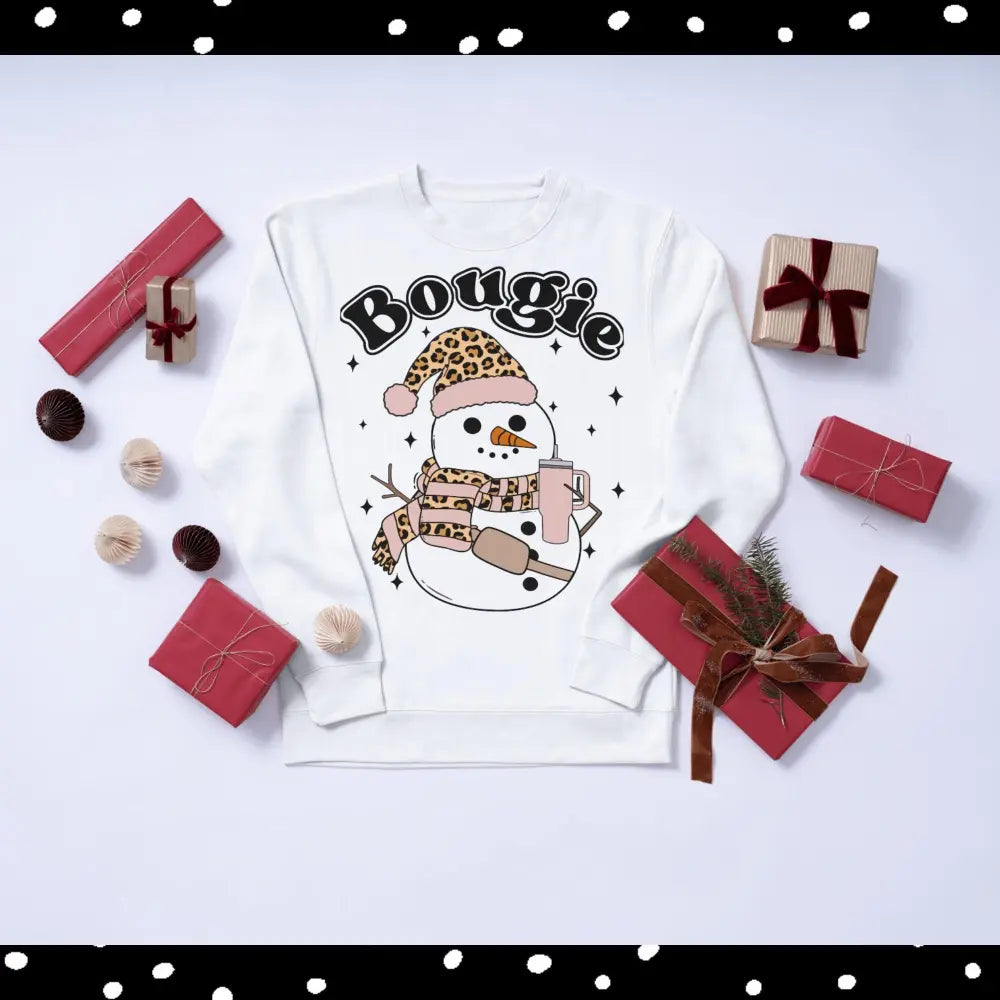 Bougie Snowman Christmas DTF Transfers Ready to Press Direct to Film Sublimation Screen Prints Fast Shipping