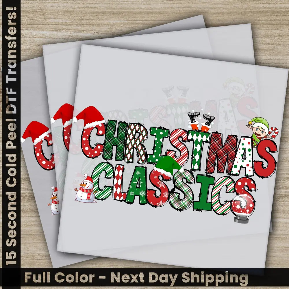 Christmas Classics Christmas DTF Transfers Ready to Press Personalized Gifts Direct to Film Sublimation Screen Prints