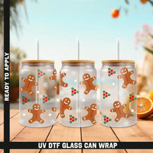 Load image into Gallery viewer, Christmas Cookies Premium UV DTF Wrap For Glass Cup 16oz Glass Cup Cute Stickers For Cups Gift Sticker Cup
