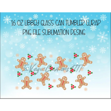 Load image into Gallery viewer, Christmas Cookies Premium UV DTF Wrap For Glass Cup 16oz Glass Cup Cute Stickers For Cups Gift Sticker Cup
