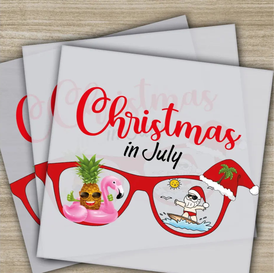 Christmas in July Fourth of July Independence Ready to Press Personalized DTF Transfers Heat Press DTF Transfers
