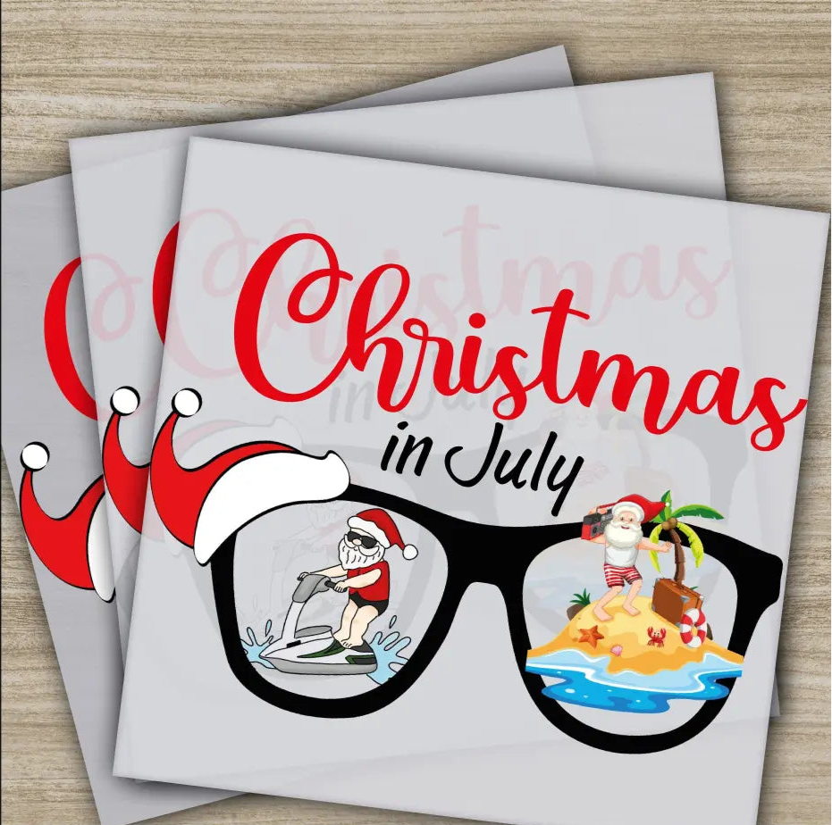 Christmas in July Fourth of July Independence Ready to Press Personalized DTF Transfers Heat Press DTF Transfers