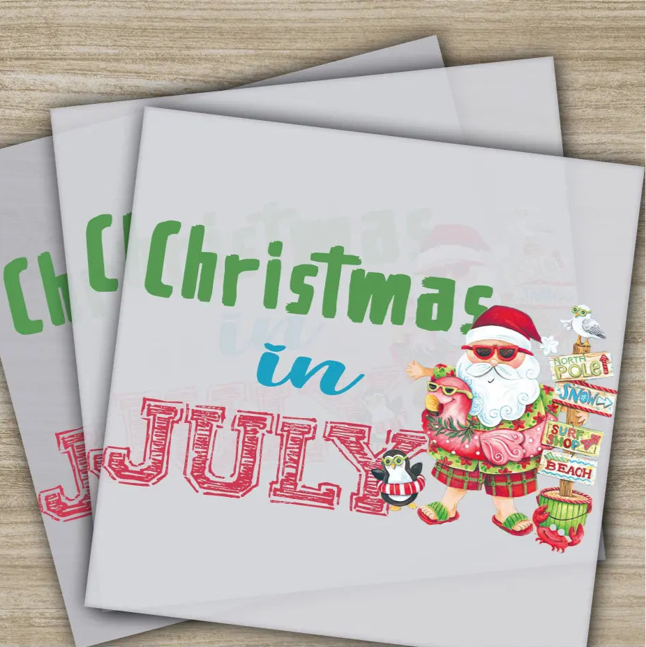 Christmas in July Fourth of July Independence Ready to Press Personalized DTF Transfers Heat Press DTF Transfers
