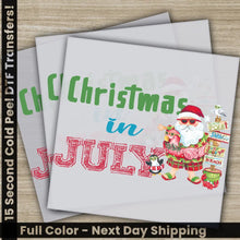 Load image into Gallery viewer, Christmas in July Fourth of July Independence Ready to Press Personalized DTF Transfers Heat Press DTF Transfers
