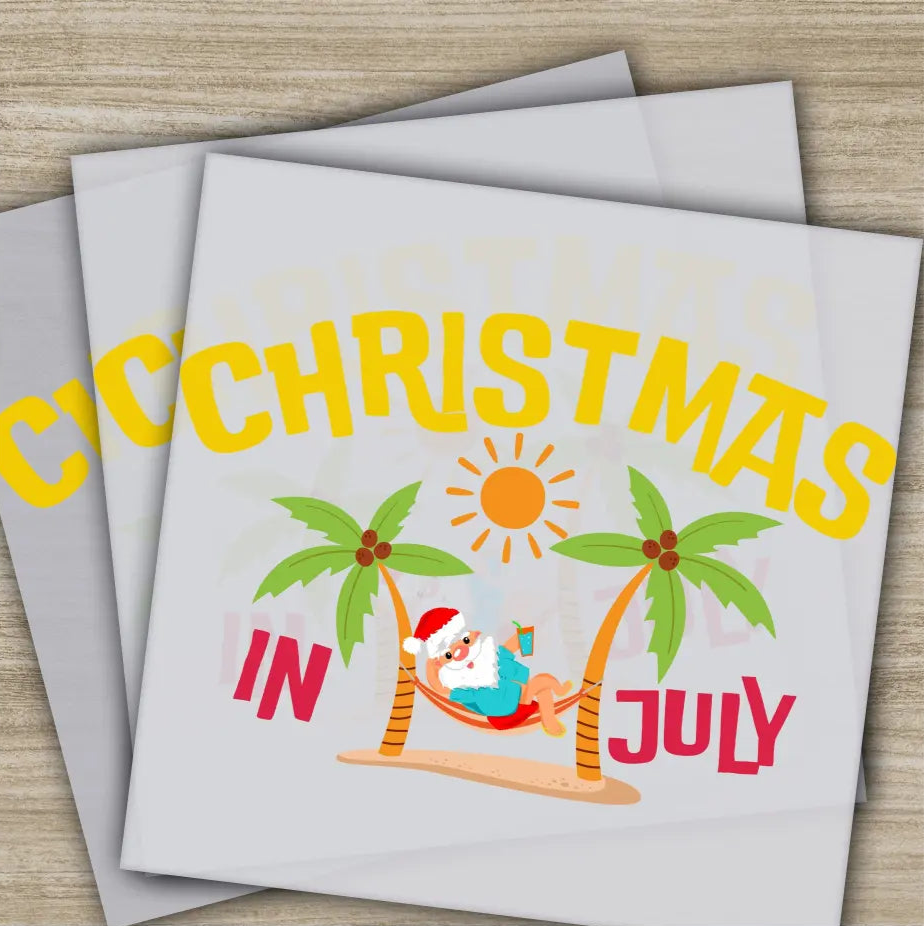 Christmas in July Fourth of July Independence Ready to Press Personalized DTF Transfers Heat Press DTF Transfers