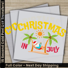 Load image into Gallery viewer, Christmas in July Fourth of July Independence Ready to Press Personalized DTF Transfers Heat Press DTF Transfers
