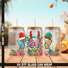 Load image into Gallery viewer, Christmas Premium UV DTF Wrap For Glass Cup 16oz Glass Cup Cute Stickers For Cups Gift Sticker Cup
