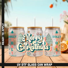 Load image into Gallery viewer, Christmas Premium UV DTF Wrap For Glass Cup 16oz Glass Cup Cute Stickers For Cups Gift Sticker Cup
