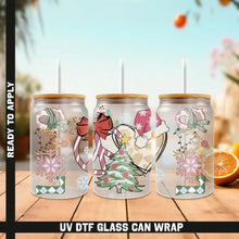 Load image into Gallery viewer, Christmas Premium UV DTF Wrap For Glass Cup 16oz Glass Cup Cute Stickers For Cups Gift Sticker Cup
