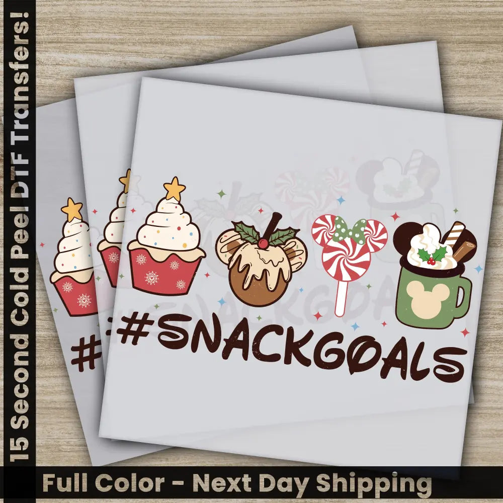 Christmas Snackgoals DTF Transfers Ready to Press Personalized Gifts Direct to Film Sublimation Screen Prints Fast