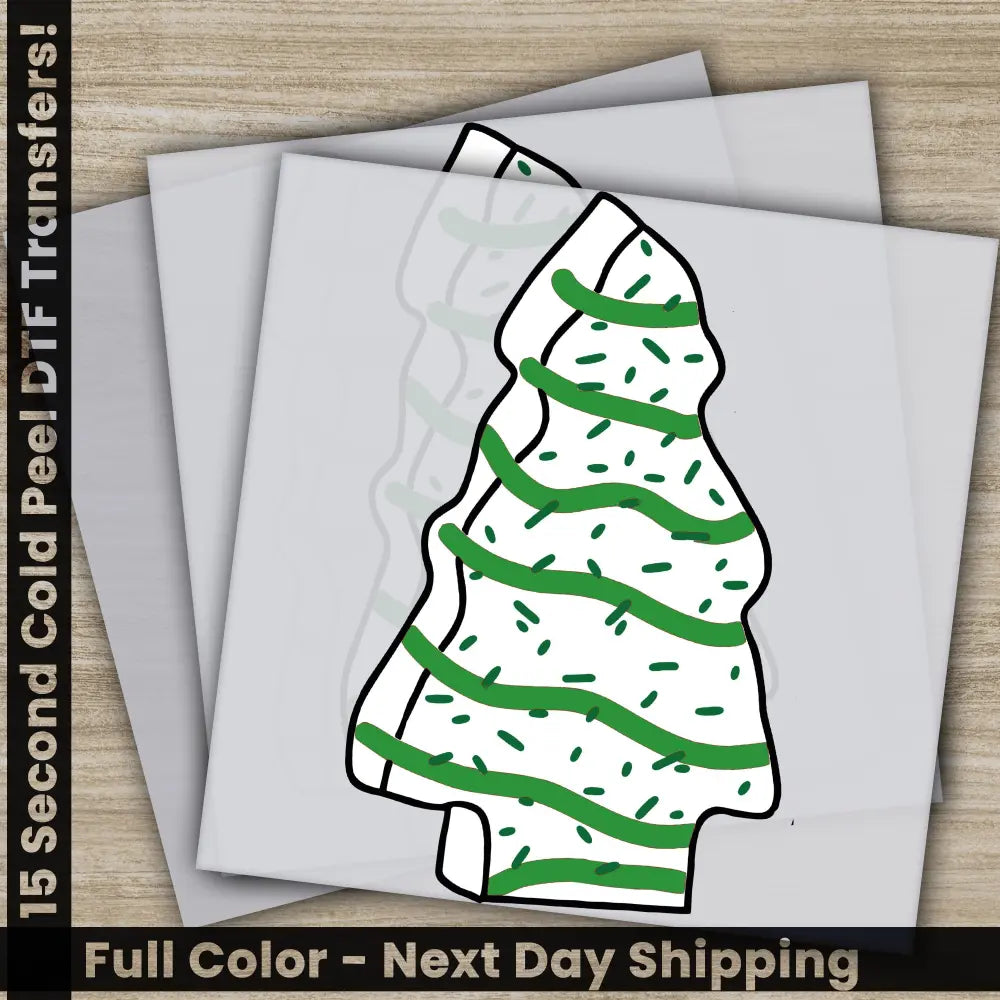Christmas Tree DTF Transfers Ready to Press Personalized Gifts Direct to Film Sublimation Screen Prints Fast Shipping