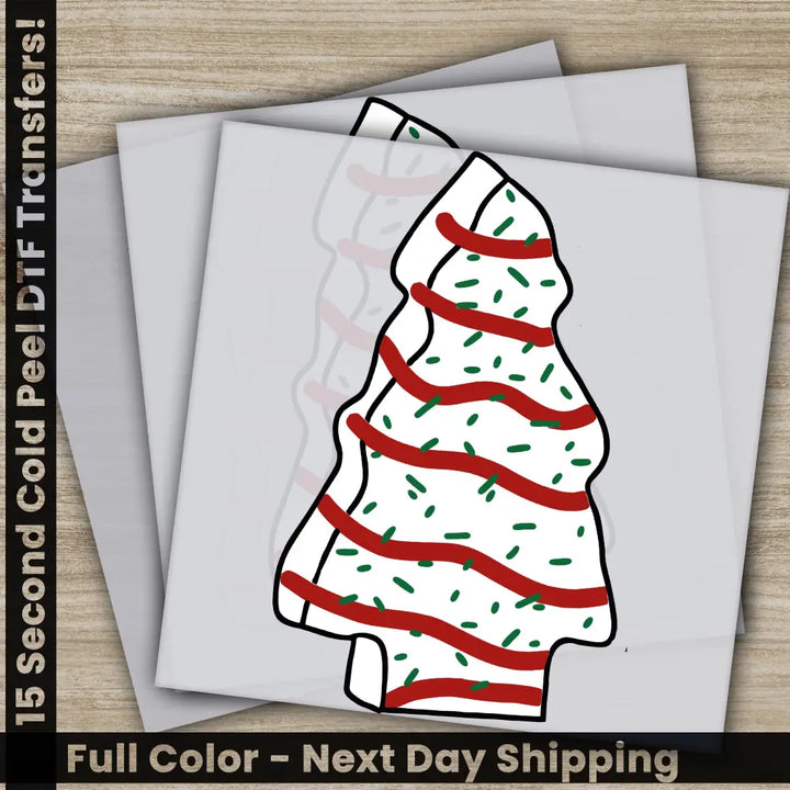 Christmas Tree DTF Transfers Ready to Press Personalized Gifts Direct to Film Sublimation Screen Prints Fast Shipping