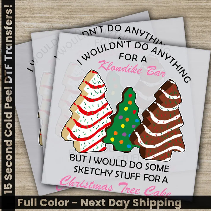 Christmas Tree DTF Transfers Ready to Press Personalized Gifts Direct to Film Sublimation Screen Prints Fast Shipping