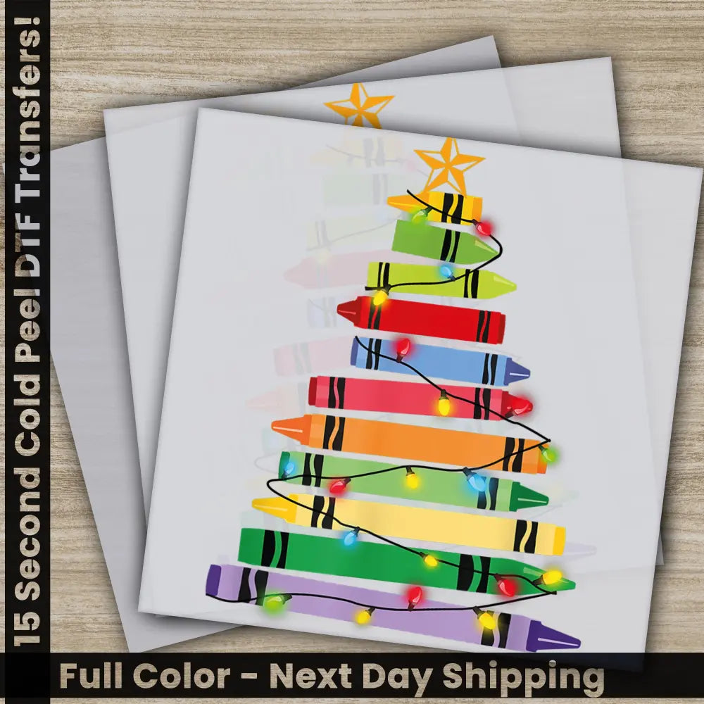 Christmas Tree DTF Transfers Ready to Press Personalized Gifts Direct to Film Sublimation Screen Prints,