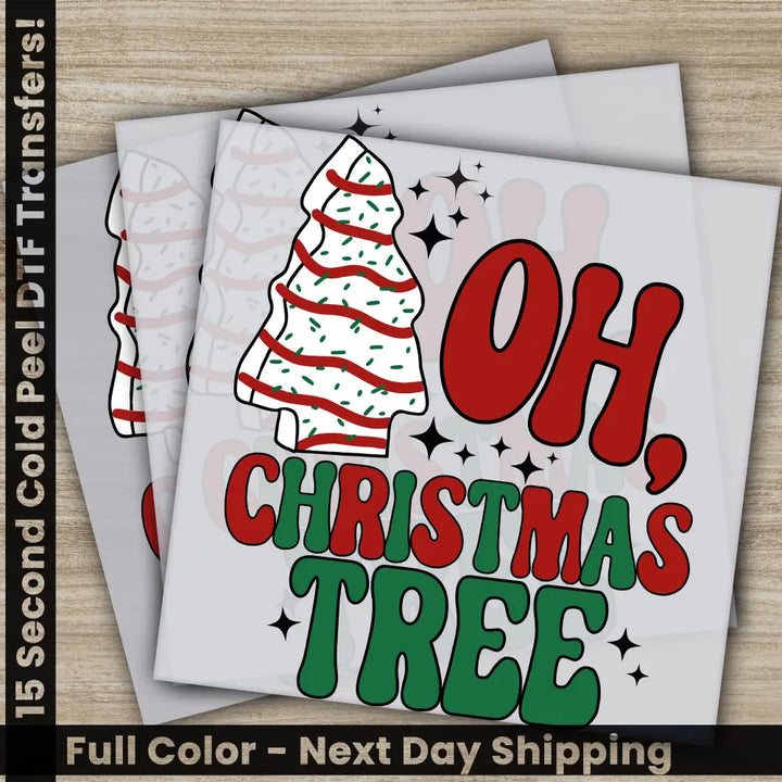 Christmas Tree DTF Transfers Ready to Press Personalized Gifts Direct to Film Sublimation Screen Prints Fast Shipping