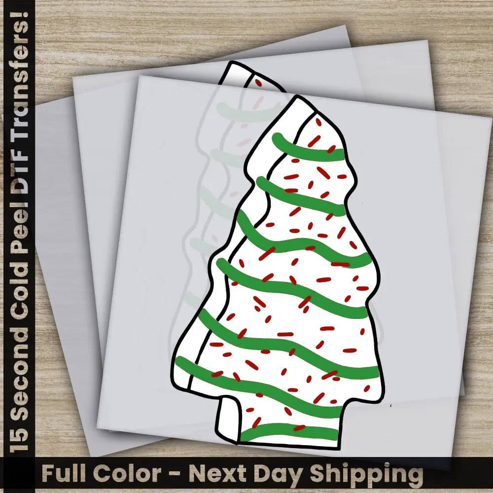 Christmas Tree DTF Transfers Ready to Press Personalized Gifts Direct to Film Sublimation Screen Prints Fast Shipping