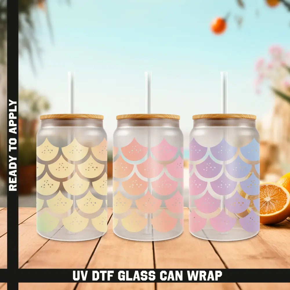 Colorful Design Ready To Apply UV DTF 16oz cup Wrap