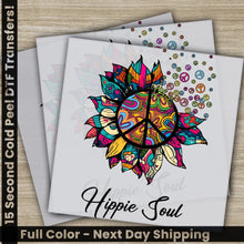 Load image into Gallery viewer, Colorful Flowers Love Peace Hippie Soul Ready to Press Personalized DTF Transfers Heat Press DTF Transfer
