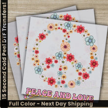 Load image into Gallery viewer, Colorful Flowers Love Peace Hippie Soul Ready to Press Personalized DTF Transfers Heat Press DTF Transfer
