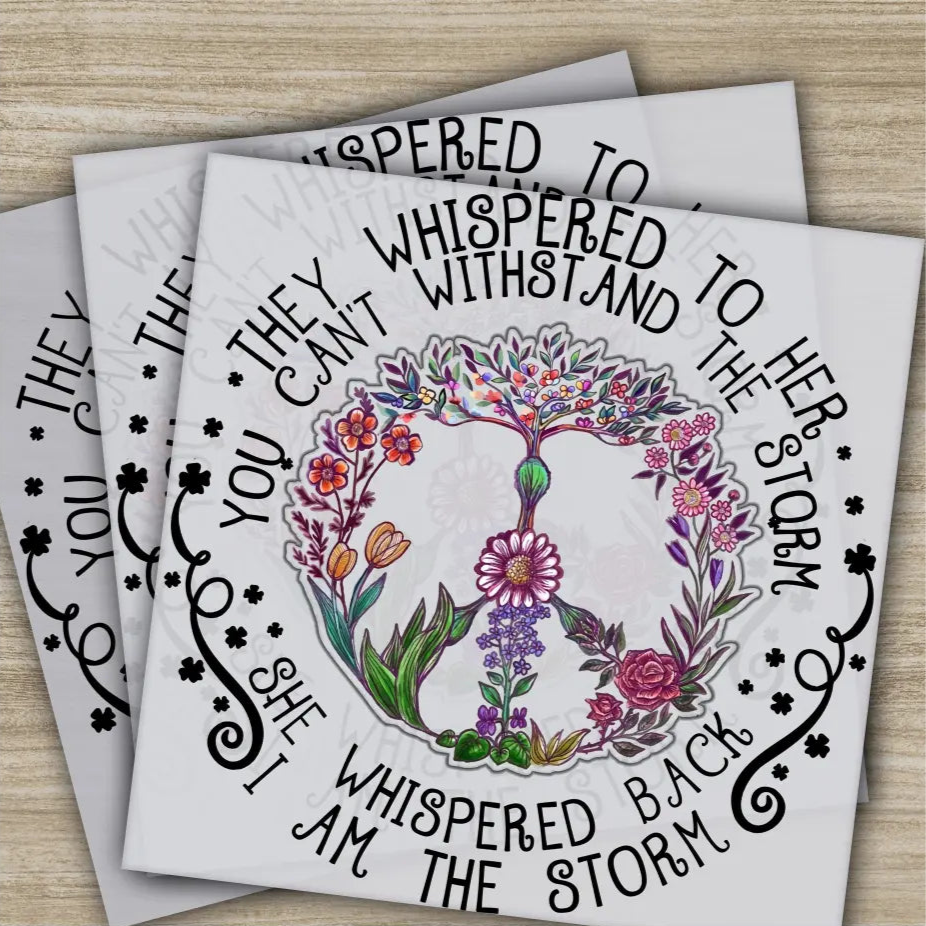 Colorful Flowers Love Peace Hippie Soul Ready to Press Personalized DTF Transfers Heat Press DTF Transfer