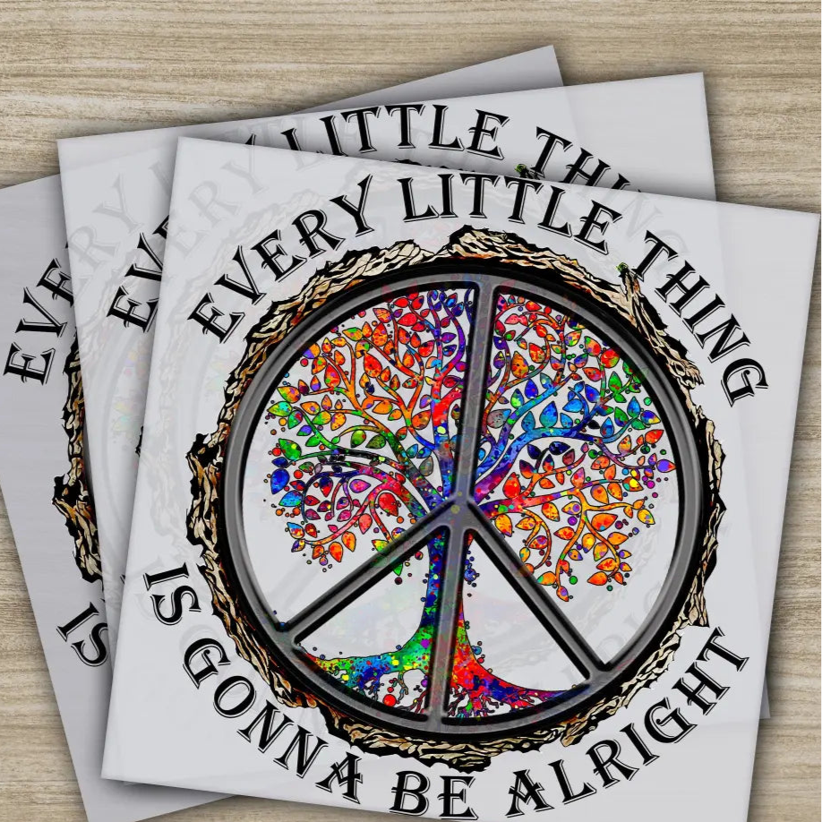 Colorful Flowers Love Peace Hippie Soul Ready to Press Personalized DTF Transfers Heat Press DTF Transfer