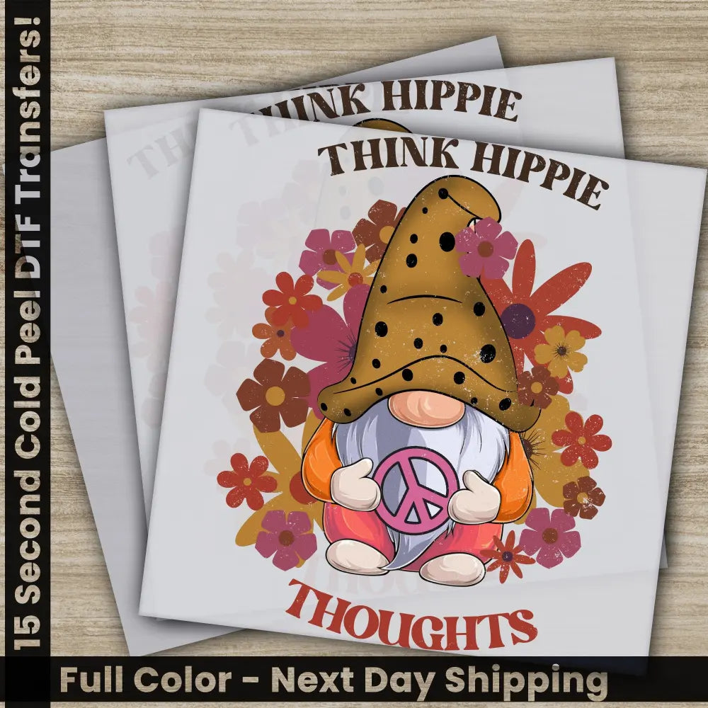 Colorful Flowers Love Peace Hippie Soul Ready to Press Personalized DTF Transfers Heat Press DTF Transfer