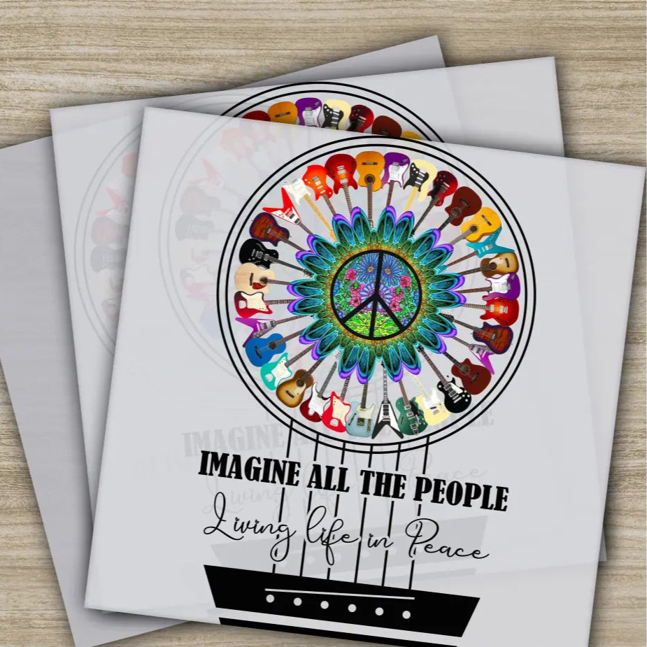 Colorful Flowers Love Peace Hippie Soul Ready to Press Personalized DTF Transfers Heat Press DTF Transfer