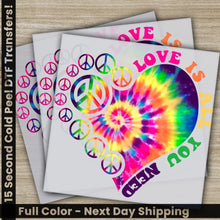 Load image into Gallery viewer, Colorful Flowers Love Peace Hippie Soul Ready to Press Personalized DTF Transfers Heat Press DTF Transfer
