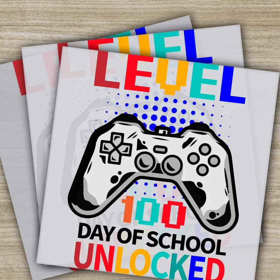 Controller 100 Days Of School Transfers Ready to Press Personalized DTF Transfers 100 Days Of School Gifts Heat Press