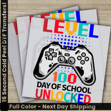 Load image into Gallery viewer, Controller 100 Days Of School Transfers Ready to Press Personalized DTF Transfers 100 Days Of School Gifts Heat Press
