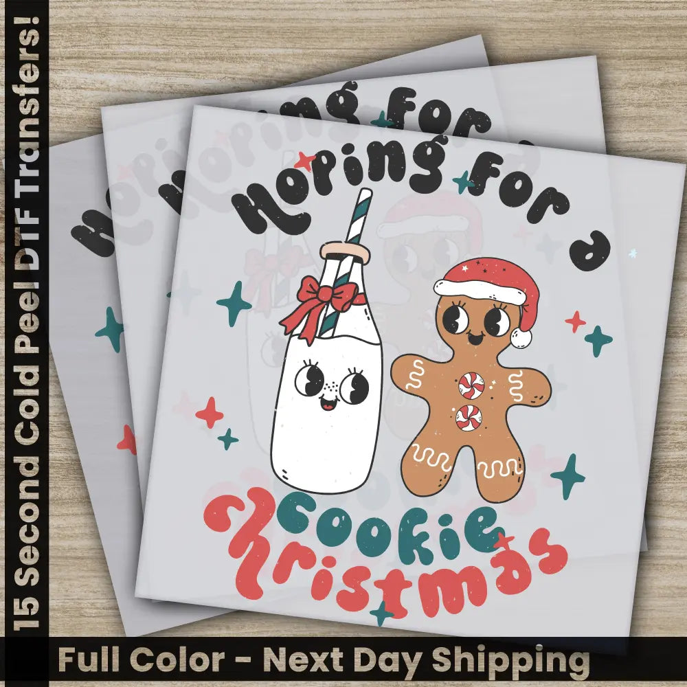 Cookie Christmas DTF Transfers Ready to Press Personalized Gifts Direct to Film Sublimation Screen Prints Fast Shipping