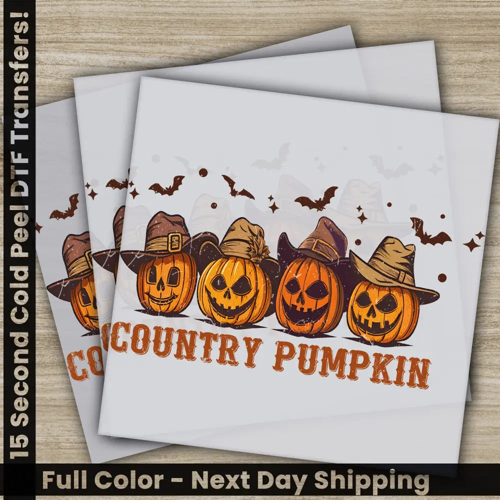 Country Pumpkin Halloween Transfers Ready to Press Personalized DTF Transfers For Family Gifts Heat Press DTF Transfers