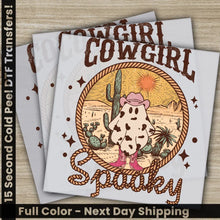 Load image into Gallery viewer, Cowgirl Spooky Halloween Transfers Ready to Press Personalized DTF Transfers For Family Gifts Heat Press DTF Transfers
