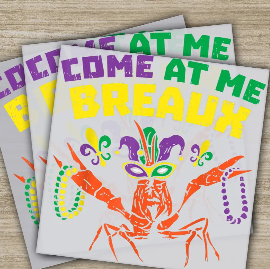 Crawfish Beads Mardi Gras Transfers Ready to Press Personalized DTF Transfers Mardi Gras Gifts High Quality Heat Press