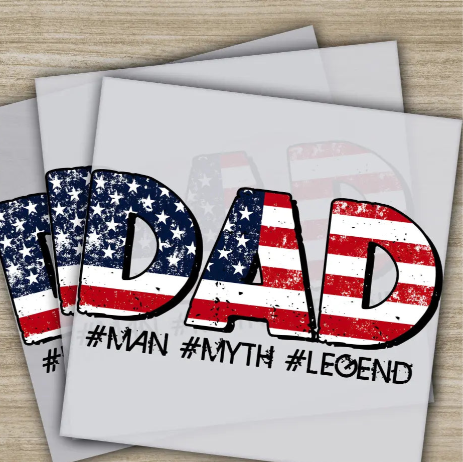 Dad Man Fathers Day Transfers Ready to Press Personalized DTF Transfers Father’s Day Gifts Heat Press DTF Transfers