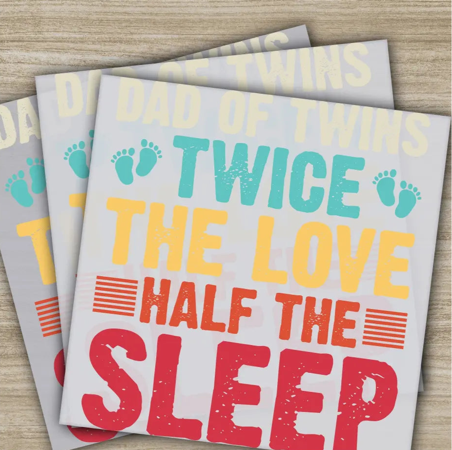 Dad Of Twins Twice The Love Fathers Day Transfers Ready to Press Personalized DTF Transfers Father’s Day Gifts Heat