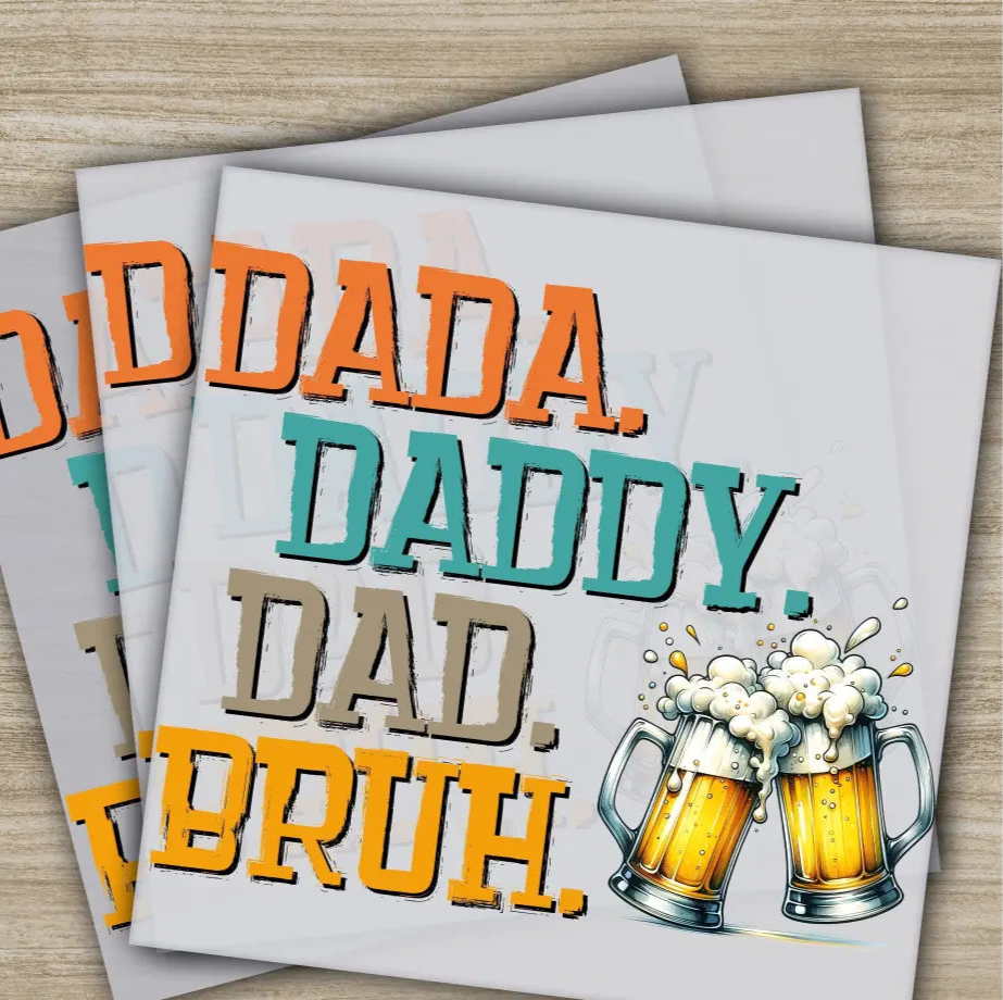 Dada Daddy Dad Bruh Fathers Day Transfers Ready to Press Personalized DTF Transfers Father’s Day Gifts Heat Press DTF