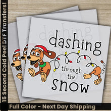 Load image into Gallery viewer, Dashing Snow Christmas DTF Transfers Ready to Press Personalized Gifts Direct to Film Sublimation Screen Prints Fast

