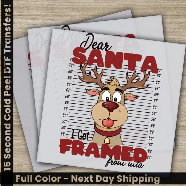 Dear Santa Christmas DTF Transfers Ready to Press Personalized Gifts Direct to Film Sublimation Screen Prints,