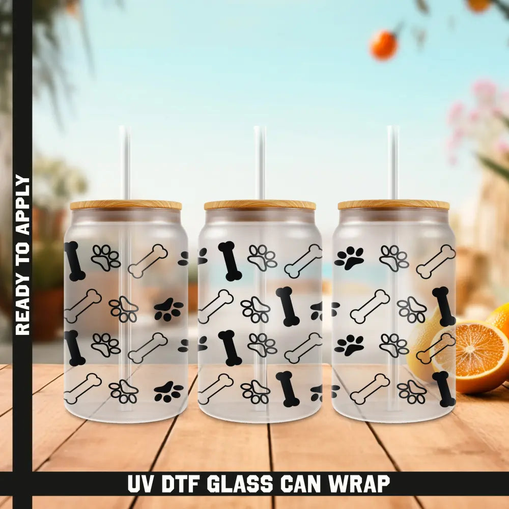 Dog Lover Ready To Apply UV DTF 16oz cup Wrap
