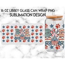 Load image into Gallery viewer, Dog Mom Premium UV DTF Wrap For 4th Of July Glass Cup 16oz Glass Cup Cute Stickers For July Cups Gift Sticker Cup
