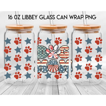 Load image into Gallery viewer, Dog Mom Premium UV DTF Wrap For 4th Of July Glass Cup 16oz Glass Cup Cute Stickers For July Cups Gift Sticker Cup
