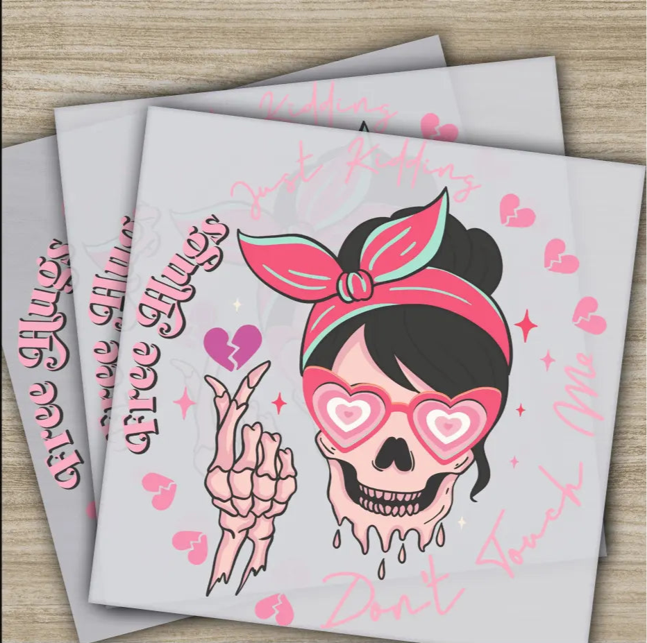 Don’t Touch Me Skull Anti Valentine Valentine’s Day Transfers Ready to Press Valentines Gifts High Quality Heat Press