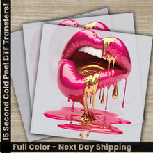 Load image into Gallery viewer, Dripping Melting Lips Ready to Press Personalized DTF Transfers Valentines Gift High Quality Heat Press DTF Transfers
