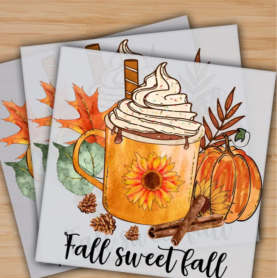 Fall Sweetfall Pumpkin Autumn Ready to Press Personalized Gifts Sublimation DTF Prints Trendy DTF Prints Ready