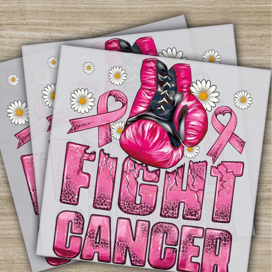 Fight Cancer Pink Out Awareness Bow Cancer In October Ready to Press Personalized DTF Transfers Heat Press DTF Transfers